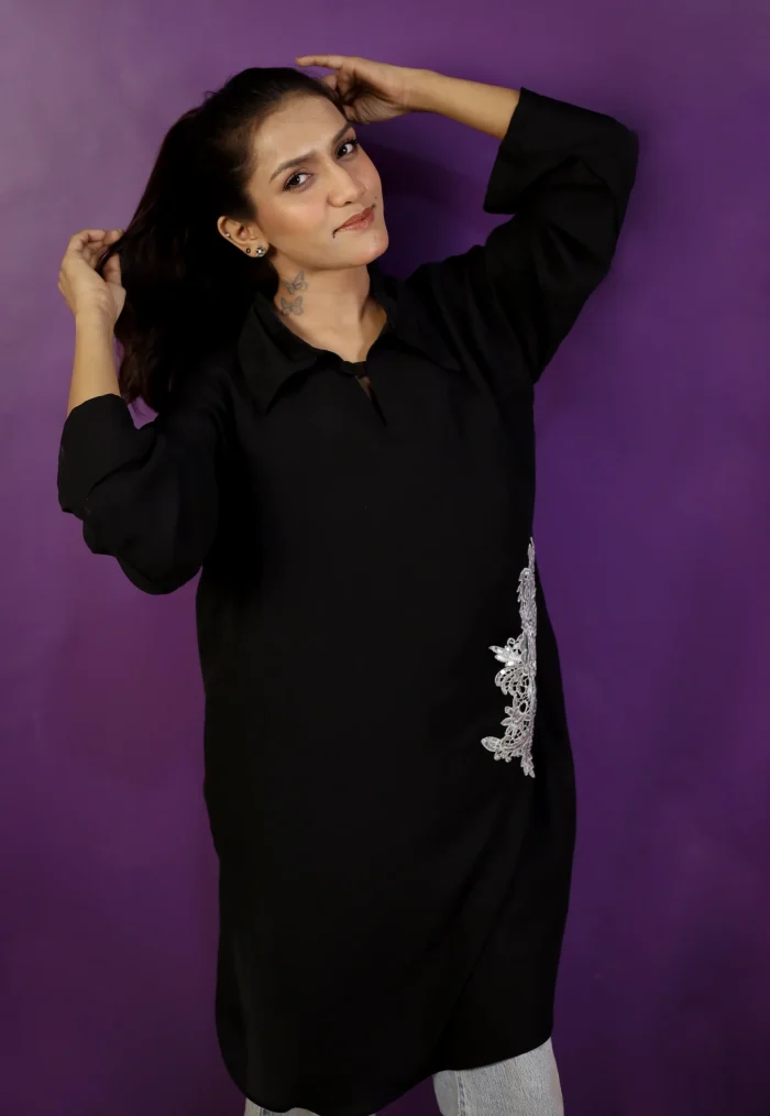 Elegant Black Georgette