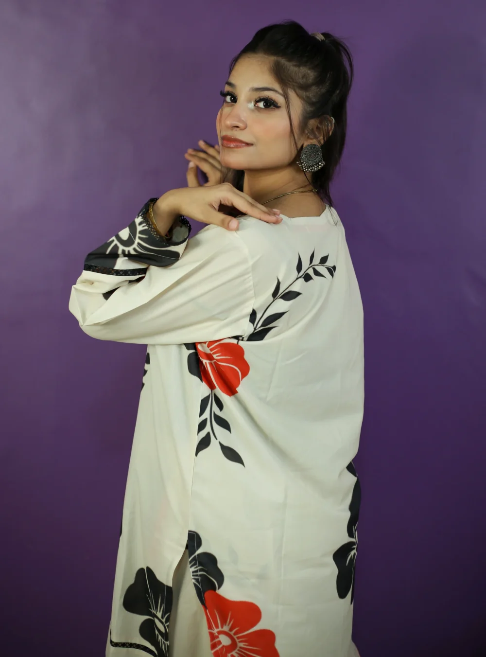 Skin Tone with Black & Red Floral - Image 3