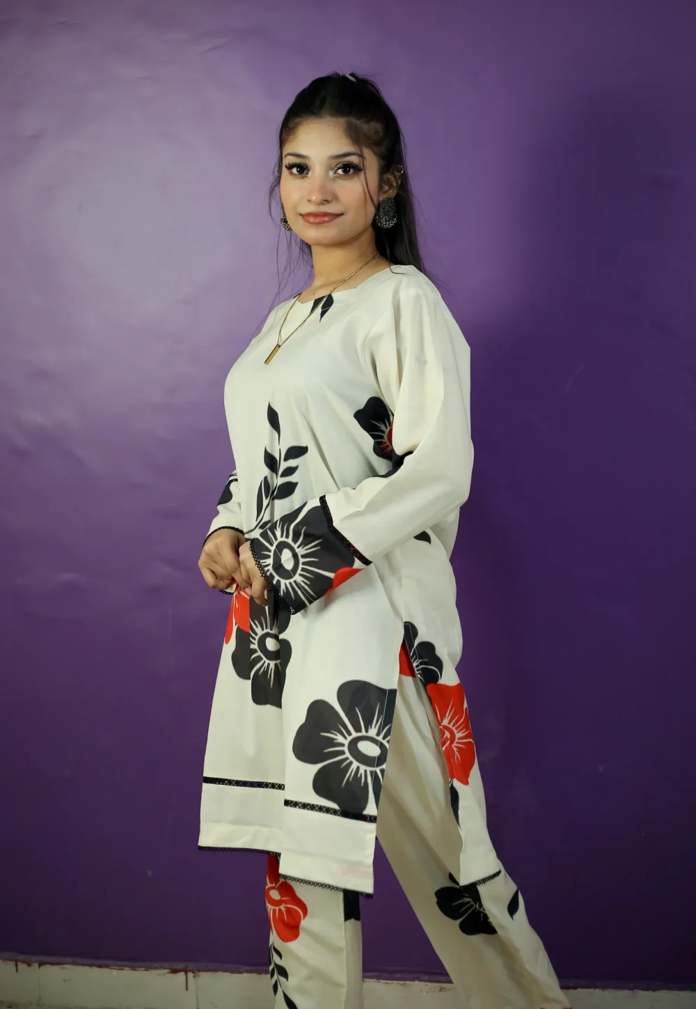 Skin Tone with Black & Red Floral - Image 2